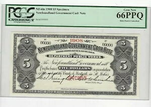 1908 �N�j���[�t�@���h�����h�����ANF-6HS 5 �h�������ASN# 00000 PCGS �W�{ 66 PPQ