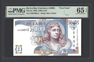 De La Rue (GBR)�A2000 ���j�b�g�AND(ca. 1998)�A�}���Y �w�b�h�A�u�e�X�g �m�[�g�v UNC �O���[�h 65