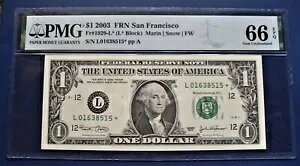 2003 $1 �T���t�����V�X�R �X�^�[�����m�[�g �W�F�� Unc 66 EPQ PMG