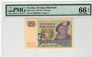 �X�E�F�[�f�� 1981 5 �N���[�i�F�� PMG ���� UNC 66 EPQ �s�b�N 51d