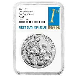 2021-P UNC $1 ���Ɩ@���s��h�� NGC MS70 FDI �t�@�[�X�g���x��