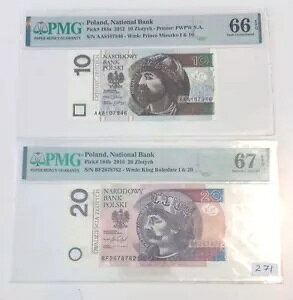 �|�[�����h 10 �Y���e�B�q AA 2012 ����� 20 �Y���e�B�q BF 2016 PMG 66/67 EPQ UNC TWO