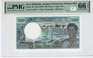 �j���[ �w�u���f�B�[�Y PMG �F�莆�� 1979 500 �t���� UNC 66 EPQ �W�F�� �s�b�N 19c