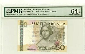 PMG �X�E�F�[�f�� 50 �N���[�i 2011 J. LIND �s�b�N�ԍ� 64c �I�� ������ UNC 64EPQ 64 EPQ