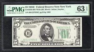 FR�B 1959-BW 1934-C $5 �t�����X�A�M�������x���� �j���[���[�N�B�j���[���[�N�B PMG UNC-63EPQ