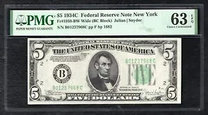 FR�B 1959-BW 1934-C $5 ���C�h�A�M���������� �j���[���[�N�B�j���[���[�N�B PMG UNC-63EPQ (E)