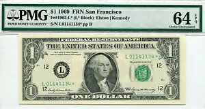 1969�N $1 �A�M������s�� �T���t�����V�X�R�`���C�X Unc 64 PMG EPQ �X�^�[