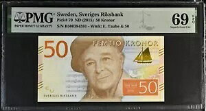 �X�E�F�[�f�� 50 �N���[�i ND 2015 P 70 �f���炵����� UNC PMG 69 EPQ �g�b�v �|�b�v