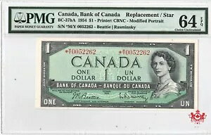 1954 �N �J�i�_��s $1 �r�[�e�B/���X�~���X�L�[�̌�C *M/Y0052262 - PMG UNC64 --