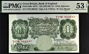 GBP1 �m�[�g L K �I�u���C�G�� B273 369c PMG AU 53 1955-1960 �����|���h��s�C���O�����h EPQ