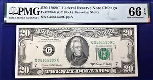 1969c $20 �A�M������s�� Fr-2070-G �V�J�S PMG66 �W�F�� EPQ