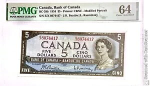 1954 �J�i�_��s $5 �h�� BC-39b �r�[�e�B�[ / ���X�~���X�L�[ E/X 8074417 PMG 64