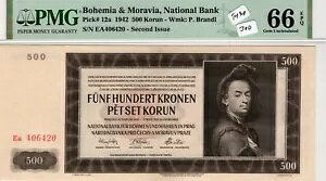 �{�w�~�A & �������B�A 1942 500 �R���� PMG �F�莆�� UNC 66 EPQ TOP POP 12a