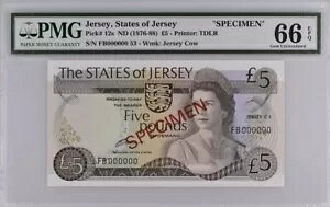 �W���[�W 5 �|���h ND(1976) P12as UNC - SPECIMEN / PMG GEM66EPQ / �v���t�B�b�N�X FB