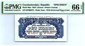 �`�F�R�X���o�L�A 5 �R���� 1944 �W�{�g�b�v �|�b�v !�s�b�N# 46as PMG 66 EPQ GEM UNC