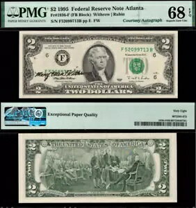 1995 �N $2 �A�M������s�� - PMG 68EPQ - �E�B�Y���E�������̌��ӂɂ��T�C��