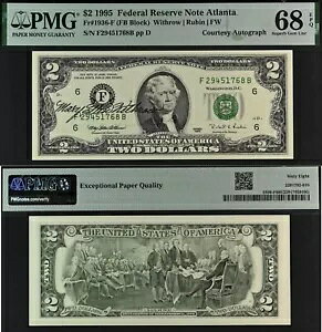 1995 �N $2 �A�M������s�� - PMG 68EPQ - �E�B�Y���E�������̌��ӂɂ��T�C��