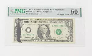 UNC 50 1974 $1 FRN ���b�`�����h FR#1908-E (EC �u���b�N) �C���N����G���[ PMG *6564 �ɂ���