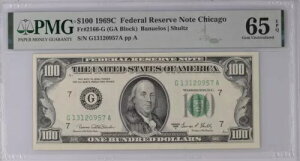 1969C $100 �A�M�������V�J�S FR# 2166-G MS-65 EPQ PMG �F��