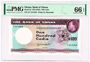 �K�[�i: �K�[�i��s 100 Cedis ND (1965) �s�b�N 9a PMG Gem Uncirculated 66 EPQ�B