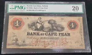 1859�N $4 PMG VF20 �m�[�X�J�����C�i�B�Z�C�����̃P�[�v�t�B�A��s �p�~���ꂽ����
