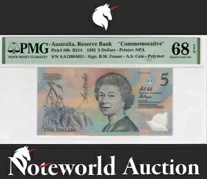 �I�[�X�g�����ACOM. 5 �h�� 1992 P 50b �t�@�[�X�g �v���t�B�b�N�X AA UNC PMG 68 EPQ �g�b�v �|�b�v