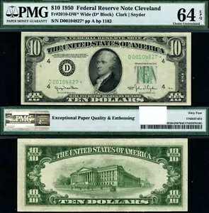 FR�B 2010 DW* $10 1950 �A�M������s�� CLE Wide D-* Blck CH PMG CU64EPQ �X�^�[