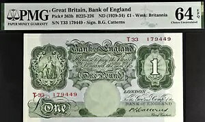 ?1 Bank England Note Catterns B225-226 363b PMG 64 1929-1934 �|���h�����p��
