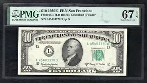 FR 2015-L 1950-E $10 �A�M�����������A�J���t�H���j�A�B�T���t�����V�X�R PMG GEM UNC-67EPQ�B