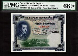 �X�y�C�� 100 �y�Z�^ 1925 ND (1936) Pick-69c GEM UNC PMG 66 EPQ / STAR