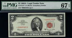 MALACK $2.00 1963A PMG 67 EPQ �X�^�[�m�[�g�B����₩�Ȃ��D�I pm0042