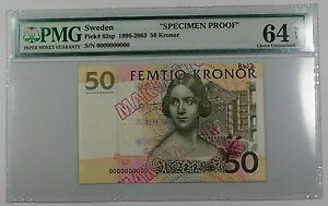 1996-2003 �X�E�F�[�f�� 50 �N���[�i�����s�b�N #62sp PMG 64 C UNC �W�{�v���[�t�ڍ�