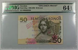 1996-2003 �X�E�F�[�f�� 50 �N���[�i�����s�b�N #62sp PMG 64 C UNC EPQ �X�y�b�N �v���[�t�ڍ�