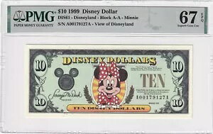 USA 10 �f�B�Y�j�[ �h�� 1999 (DIS61) PMG 67 EPQ �f���炵����� ������ UNC