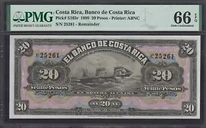 �o���R�E�f�E�R�X�^���J 1899 REMAINDR S165r 20 �y�\�W�F�� UNC PMG 66 EPQ�B���A