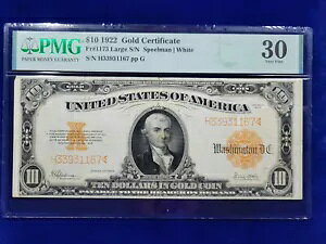 ? 1922�N 10�h������ Fr#1173 PMG Very Fine 30 Speelman/White