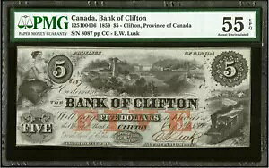 �J�i�_ 1859 �N���t�g����s $5 Ch.# 125-10-04-06 PMG 55 EPQ UNC�ɂ���