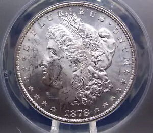 1878 P 8TF ���[�K�� �V���o�[ �h�� $1 ANACS MS61 #614 8 �e�[�� �t�F�U�[ UNC ECC&C