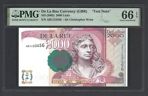 De La Rue (GBR)�A2000 Units�AND(2002)�ASir Christopher Wren�A�u�e�X�g�m�[�g UNC Grade 66�v