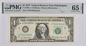 PMG Gem Unc 65 EPQ $1 1977 �y���V���o�j�A�B�t�B���f���t�B�A �č��A�M������s���� Fr#1909-C