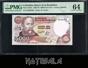 �R�����r�A 5000 5,000 �y�\ �I�� 1992 Pick-436A PMG 64 AUNC �V���A���ԍ� 09290403