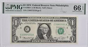 PMG Gem Unc 66 EPQ $1 1974 �y���V���x�j�A�B�t�B���f���t�B�A �č��A�M������s���� Fr#1908-C