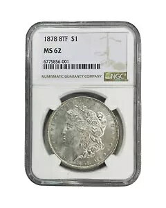 1878 8 �e�[���@�\���[�K�� �V���o�[ �h�� NGC MS62 UNC