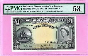 �o�n�} GBP 1 P15c 1936 )ND 1961) A-4 aUNC PMG 53