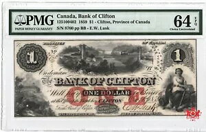 1859 �N���t�g����s $1,8760 - PMG UNC64 - 125-10-04-02-