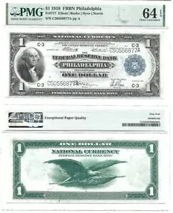 1918 �N $1 �A�M������s�� F-717 PMG Ch Unc-64 EPQ
