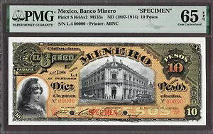 ���L�V�R 10 �y�\ �W�{ ND (1897-1914) Pick-S164As2 M133s GEM UNC PMG 65 EPQ