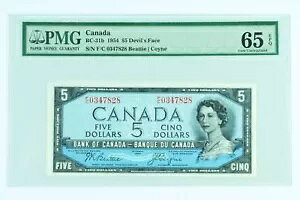 1954 �J�i�_��s $5 �u�f�r���Y �t�F�C�X�v �r�[�e�B/�R�C�� BC-31 b PMG Gem Unc 65 EPQ