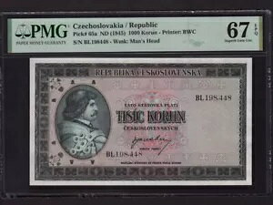 �`�F�R�X���o�L�A:P-65a�A1000 �R�����A1945 * �g�b�v �|�b�v * PMG S. Gem UNC 67 EPQ *