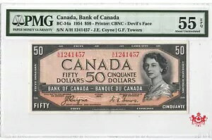 1954 �J�i�_��s $50 �f�r���t�F�C�X �R�C��/�^���[�Y A/H1241457 - PMG AU55EPQ --
